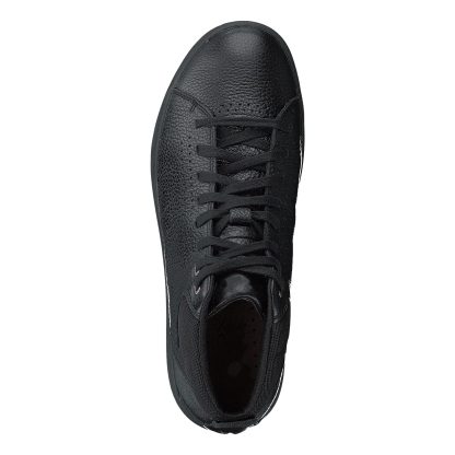 Men's black high-top leather sneakers - Image 2