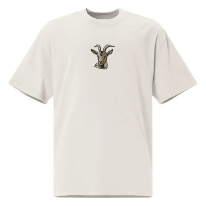 Dark grey T-shirt with funny goat embroidery - Image 3