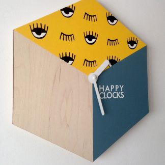 Interesting eye pattern wooden wall clock