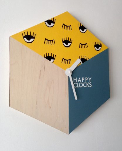 Interesting eye pattern wooden wall clock