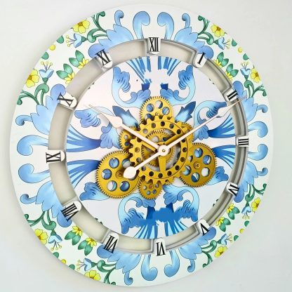 Fresh Blue Art Gear Wall Clock - Image 3