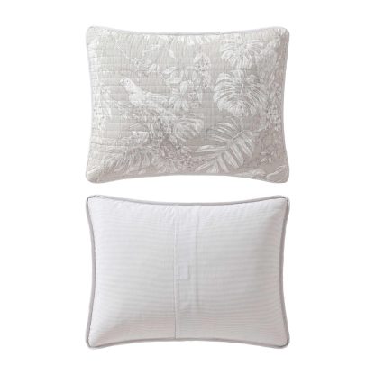 Light brown leaf quilted three-piece bed cover set - Image 3