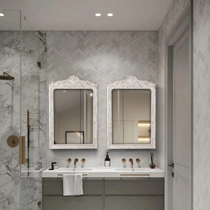 French palace carved full-length mirror - Image 5