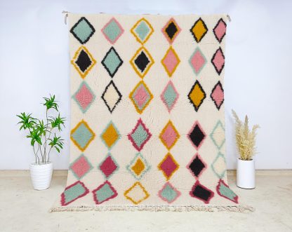 Moroccan style colorful diamond rug - Image 4