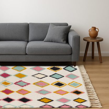 Moroccan style colorful diamond rug - Image 3