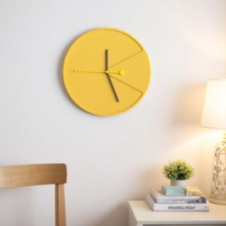 Creative yellow simple wall clock