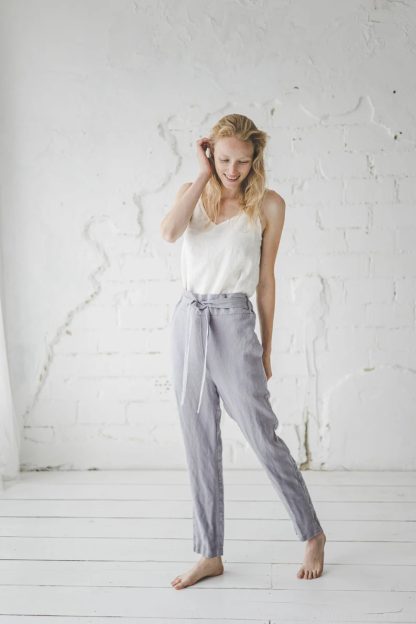 Women's Linen Drawstring Pants for Relaxed Comfort - Image 2