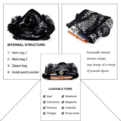 Wild leopard print multi-back women's bag - Image 2