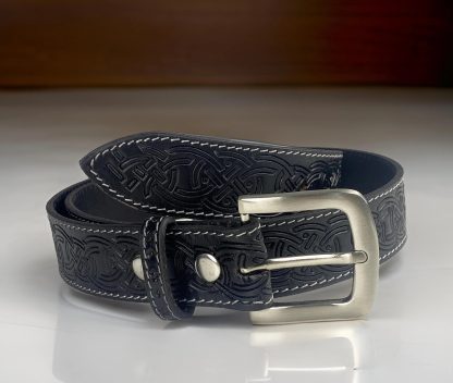 Celtic hand-carved leather belt