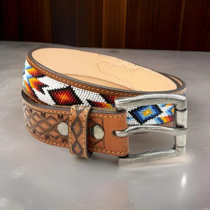 Indian style beaded carved belt - Image 9
