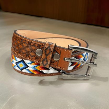 Indian style beaded carved belt - Image 4