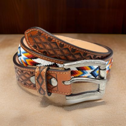 Indian style beaded carved belt - Image 3