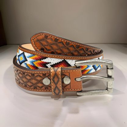 Indian style beaded carved belt - Image 2