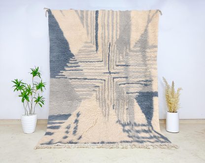 Gray and white colorblock abstract carpet - Image 3