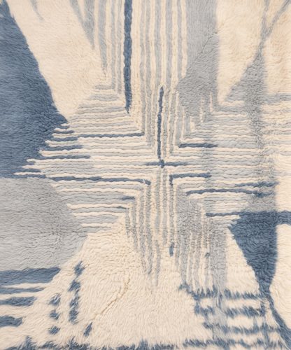 Gray and white colorblock abstract carpet - Image 2