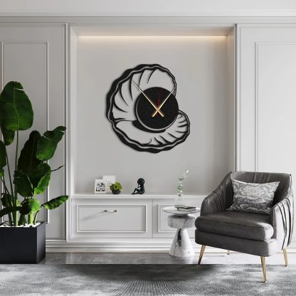 Shell-shaped art wall clock - Image 2