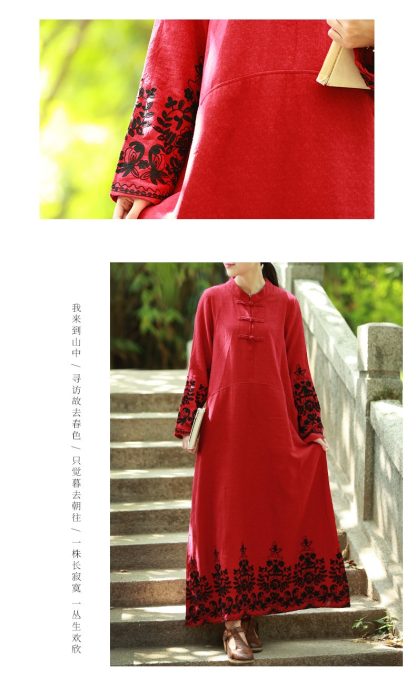 Embroidered buttoned long skirt - Image 5