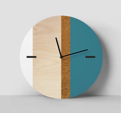 Spliced wooden wall clock