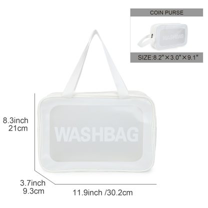 Transparent portable storage toiletry bag four-piece set - Image 7