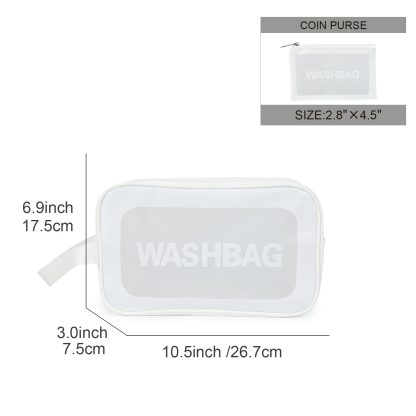 Transparent portable storage toiletry bag four-piece set - Image 6