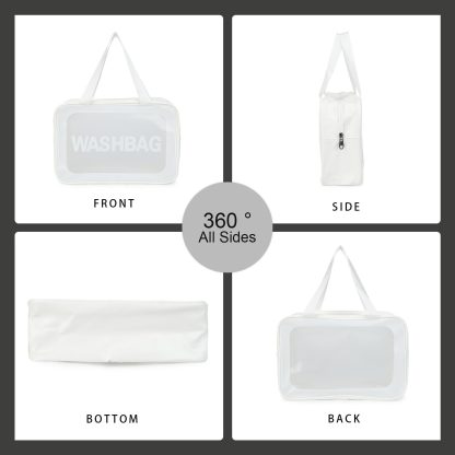 Transparent portable storage toiletry bag four-piece set - Image 2
