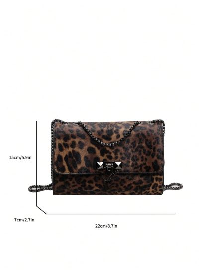 leopard print chain shoulder bag - Image 4