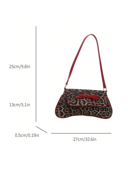 Leopard print bow Accent underarm bag - Image 7