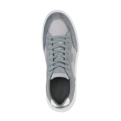Men's grey suede and mesh sneakers - Image 8