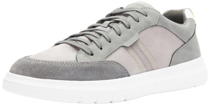 Men's grey suede and mesh sneakers