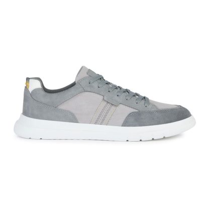 Men's grey suede and mesh sneakers - Image 6