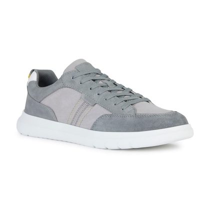 Men's grey suede and mesh sneakers - Image 4