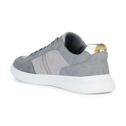 Men's grey suede and mesh sneakers - Image 3