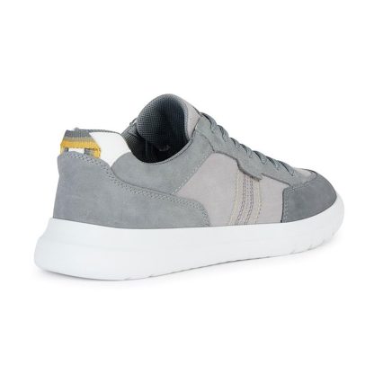 Men's grey suede and mesh sneakers - Image 2