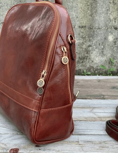Handmade vintage leather dual-purpose backpack - Image 5