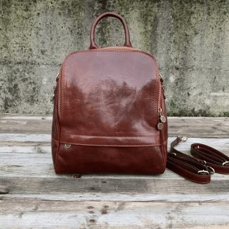 Handmade vintage leather dual-purpose backpack