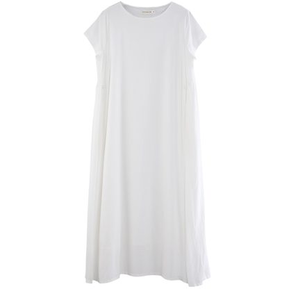Plain white pure simple cotton and linen long skirt - Image 6