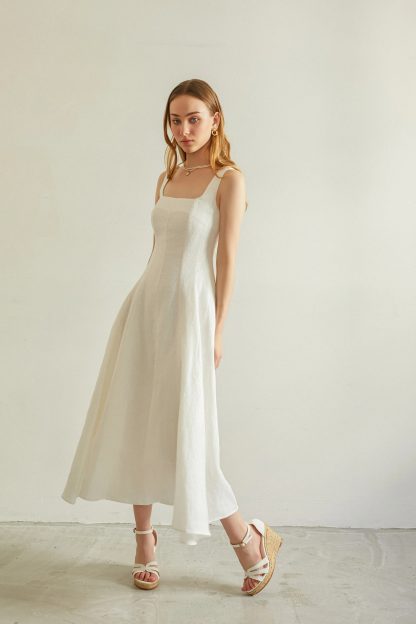 French Vintage Linen Dress