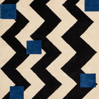 Moroccan style geometric contrasting color rug