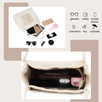 Versatile straw tote bag - Image 4