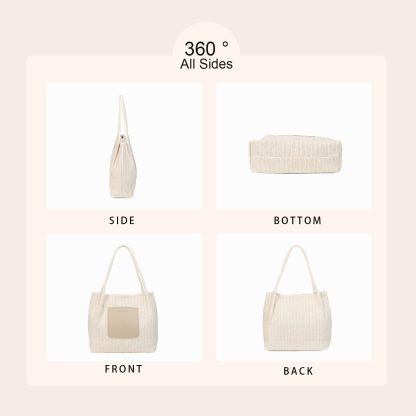 Versatile straw tote bag - Image 2