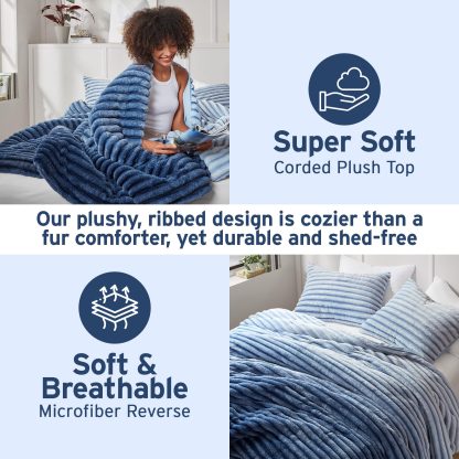 Gradient texture plush bedding - Image 3