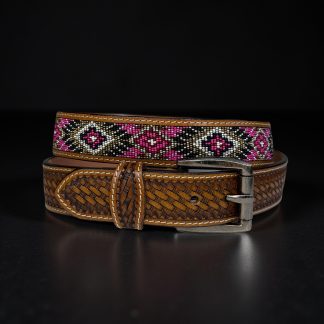 Ethnic style beaded braided belt