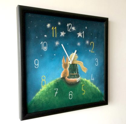 The Little Prince themed hand-painted square wall clock