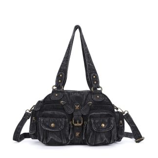 Vintage denim multi-pocket work bag