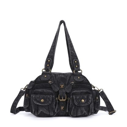 Vintage denim multi-pocket work bag