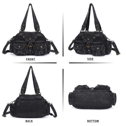 Vintage denim multi-pocket work bag - Image 2