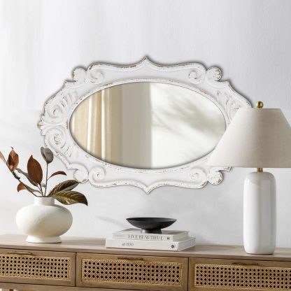 carved oval mirror - Image 8