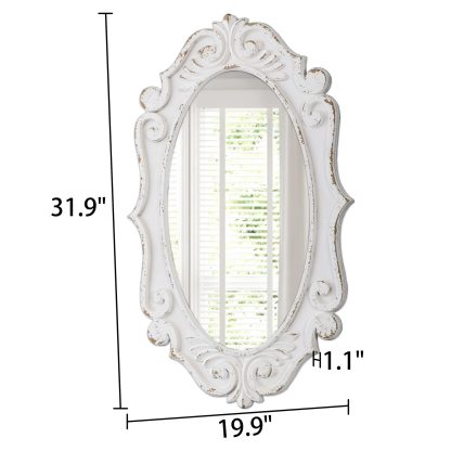 carved oval mirror - Image 7