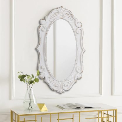 carved oval mirror - Image 6