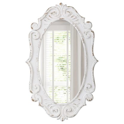carved oval mirror - Image 4